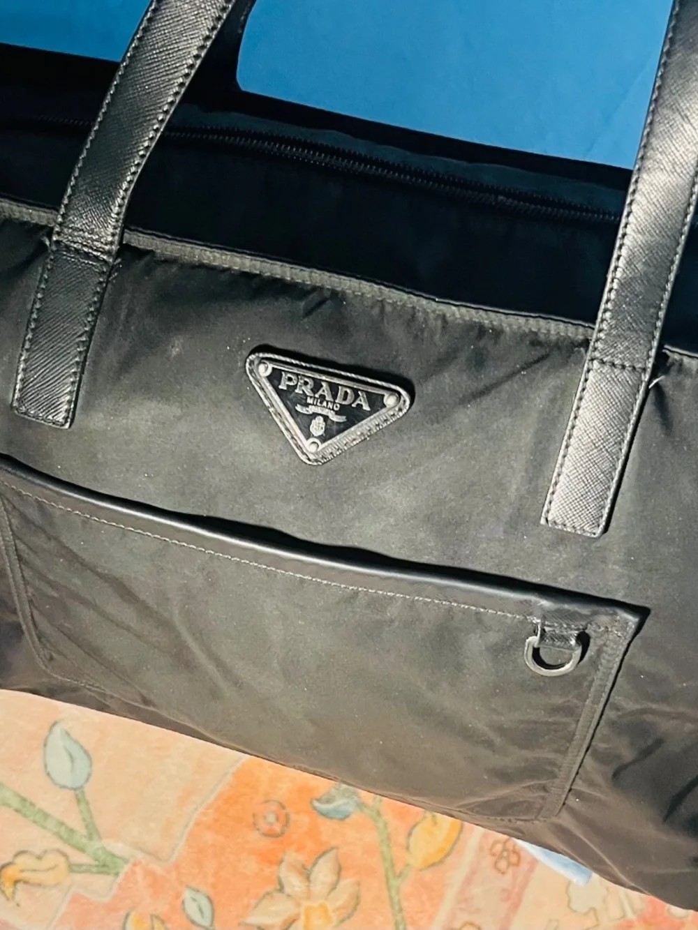 Vintage authentic black Prada tote bag